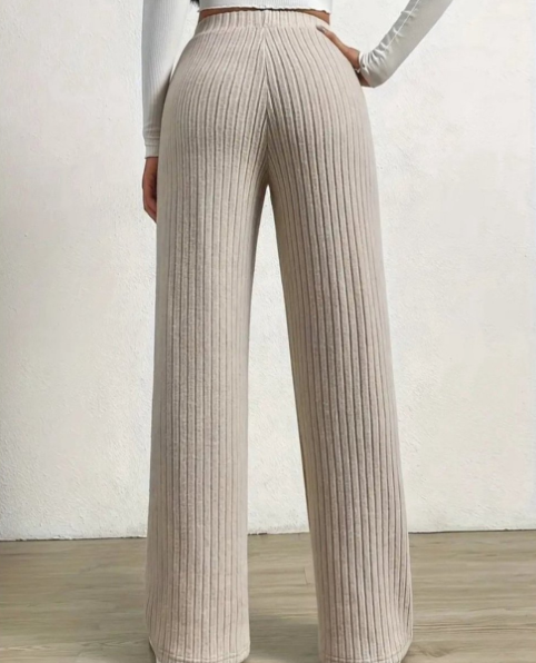 Gebreide Broek Dames met Wijde Pijpen