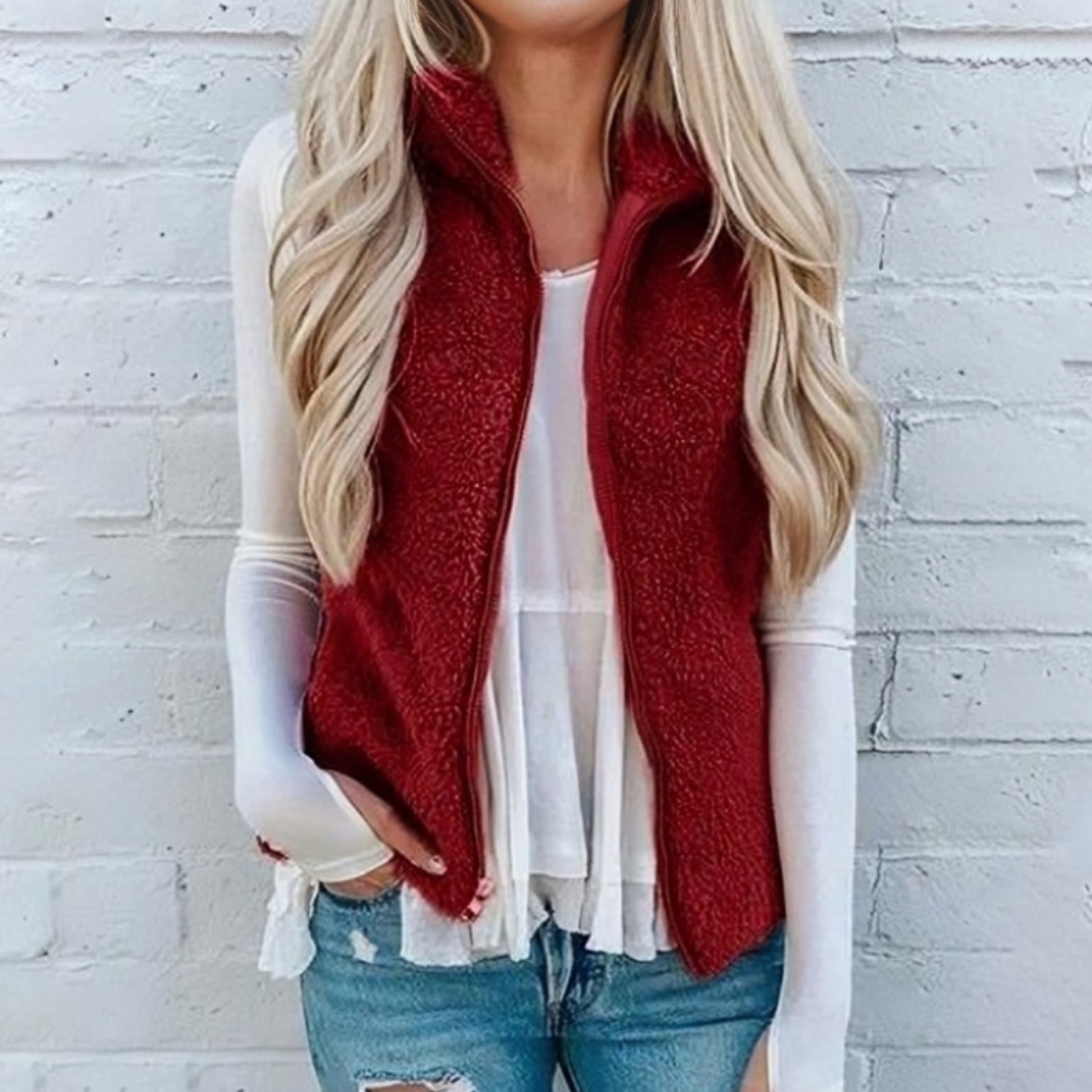 Bodywarmer Dames Fleece met Rits